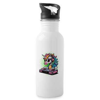 DJ Unicorn Music Rainbow Style Headphones - Water bottle with straw - white - Right