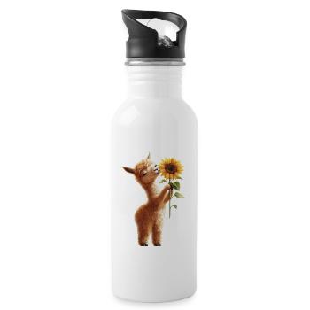 Adler - Trinkflasche mit integriertem Trinkhalm - Weiß - Rechts