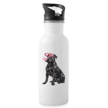 Cane Corso - Trinkflasche mit integriertem Trinkhalm - Weiß - Rechts