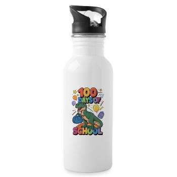 100e jour d’école 100 jour d’école des enfants - Gourde avec paille intégrée - blanc - Droite