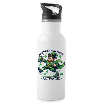 Leprechaun Modus Aktiviert St. Patricks Tag Feier - Trinkflasche mit integriertem Trinkhalm - Weiß - Rechts