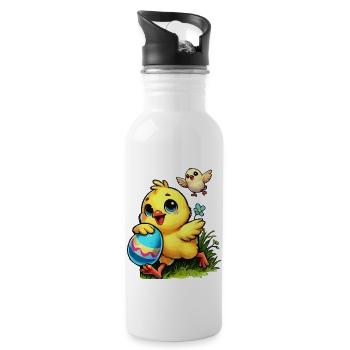 Chicks Easter - Water bottle with straw - white - Right