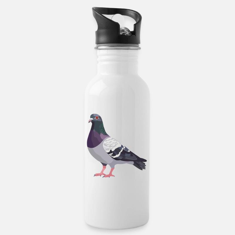 Pigeons Pigeon - Gourde avec paille intégrée - blanc