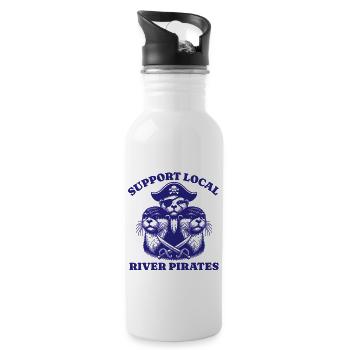 Soutenez Local River Pirates Drôle Loutre castor - Gourde avec paille intégrée - blanc - Droite
