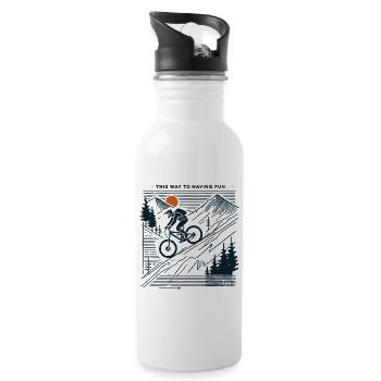 Aventure à vélo Montagne Plaisir - Gourde avec paille intégrée - blanc - Droite