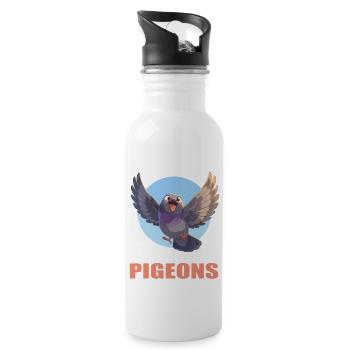 Pigeons Pigeon - Gourde avec paille intégrée - blanc - Droite