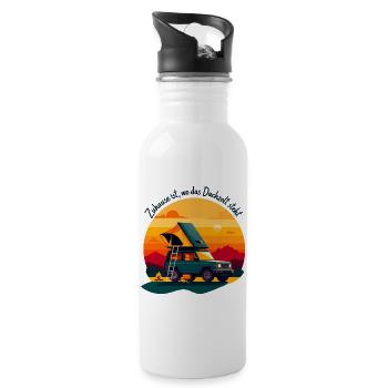 At home under the roof tent - Water bottle with straw - white - Right