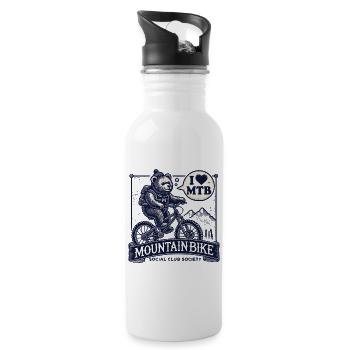 Vélo Rétro VTT Ours Amateur de Vélo - Gourde avec paille intégrée - blanc - Droite