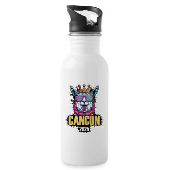 Cancun 2025 Alpaca Party Holiday - Water bottle with straw - white - Right