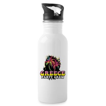 Grèce Party Crew Vacances - Gourde avec paille intégrée - blanc - Droite