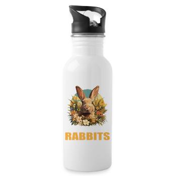 Lapin Lapin - Gourde avec paille intégrée - blanc - Droite