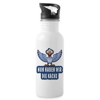 NOW WE HAVE THE SHIT - Water bottle with straw - white - Right