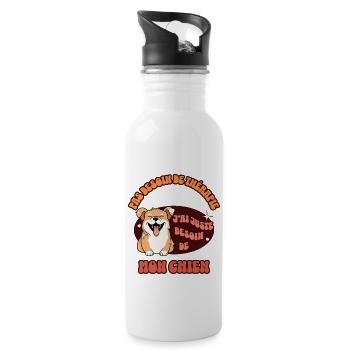 Besoin de mon chien - Gourde avec paille intégrée - blanc - Droite