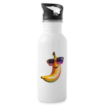 Banane - Trinkflasche mit integriertem Trinkhalm - Weiß - Rechts