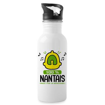 supporter Nantes football nantais Enfant bébé - Gourde avec paille intégrée - blanc - Droite