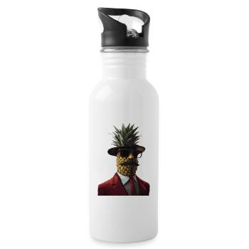 Ananas - Trinkflasche mit integriertem Trinkhalm - Weiß - Rechts
