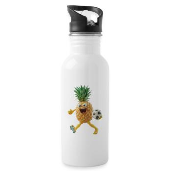 Ananas - Trinkflasche mit integriertem Trinkhalm - Weiß - Rechts