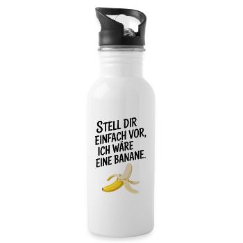 Bananen Kostüm Stell Dir Einfach Vor Party Banane - Trinkflasche mit integriertem Trinkhalm - Weiß - Rechts