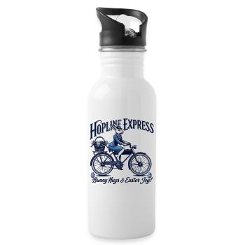 Joie de Pâques avec Hopline Express Retro - Gourde avec paille intégrée - blanc - Droite