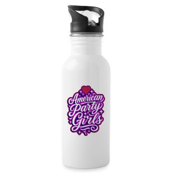 American Party Girls Theme USA - Water bottle with straw - white - Right