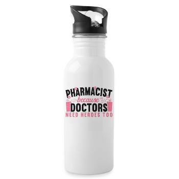 Pharmacy Tech Technician - Trinkflasche mit integriertem Trinkhalm - Weiß - Rechts