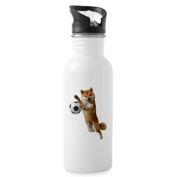 Shiba Inu - Trinkflasche mit integriertem Trinkhalm - Weiß - Rechts