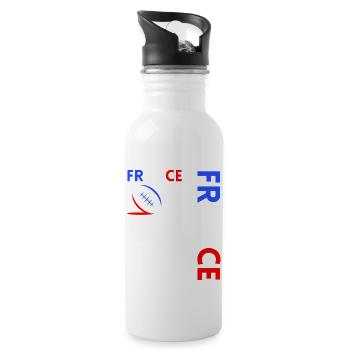 Rugby Player Fan Rugby Supporter Rugby France - Water bottle with straw - white - Right