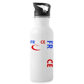 Rugby Player Fan Rugby Supporter Rugby France - Water bottle with straw - white - Right