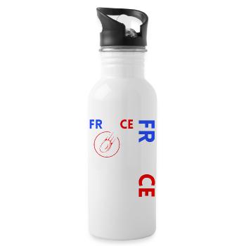 Rugby Player Fan Rugby Supporter Rugby France - Water bottle with straw - white - Right