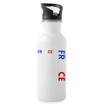 Rugby Player Fan Rugby Supporter Rugby France - Water bottle with straw - white - Right