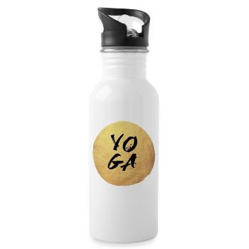 Yoga Gold Center Circle Meditation Concentration - Water bottle with straw - white - Right