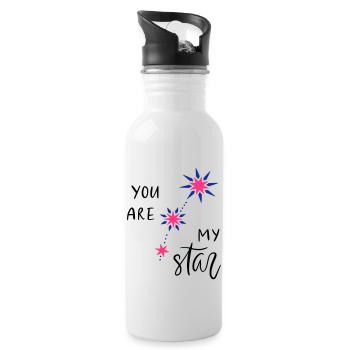 You are my star - Trinkflasche mit integriertem Trinkhalm - Weiß - Rechts