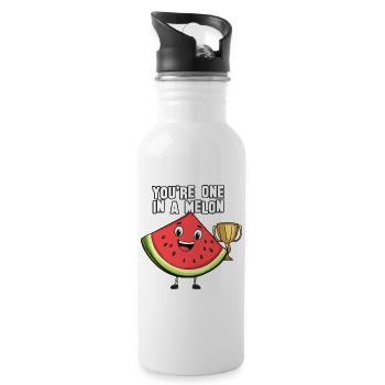 You're one in a melon ! - Water bottle with straw - white - Right