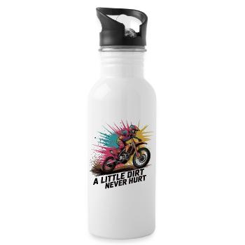 Motocross – Colorful, wild, free - Water bottle with straw - white - Right