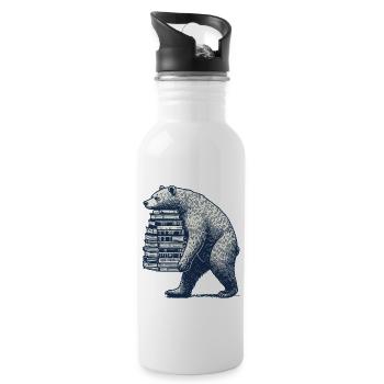 Bookworm Bookworm Book Lover Funny Book - Water bottle with straw - white - Right