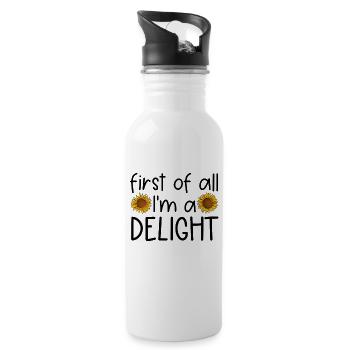 First, I'm a delight - Water bottle with straw - white - Right