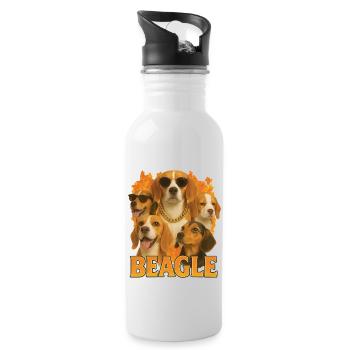 Beagle - Trinkflasche mit integriertem Trinkhalm - Weiß - Rechts