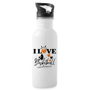 Basketball Saying Basketball Team - Water bottle with straw - white - Right