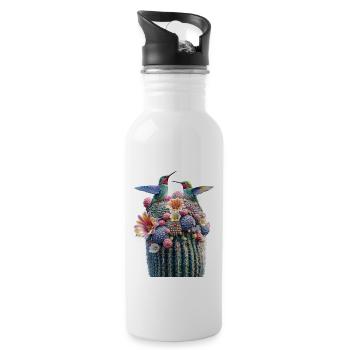 Kaktus - Trinkflasche mit integriertem Trinkhalm - Weiß - Rechts