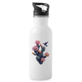 Kaktus - Trinkflasche mit integriertem Trinkhalm - Weiß - Rechts