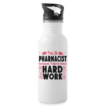 Pharmacy Tech Technician - Trinkflasche mit integriertem Trinkhalm - Weiß - Rechts