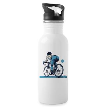 Road bike streetwear for cyclists with style - Water bottle with straw - white - Right