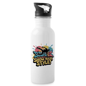 BREAKDANCER - Trinkflasche mit integriertem Trinkhalm - Weiß - Rechts