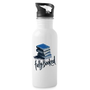 Bookworm Bookworm Book Lover Funny Books - Water bottle with straw - white - Right