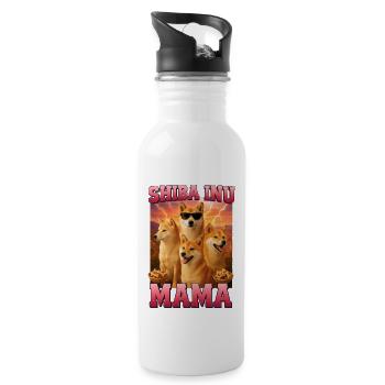 Shiba Inu - Trinkflasche mit integriertem Trinkhalm - Weiß - Rechts