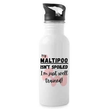 Citation amusante de Maltipoo – Je suis juste bien formé - Gourde avec paille intégrée - blanc - Droite