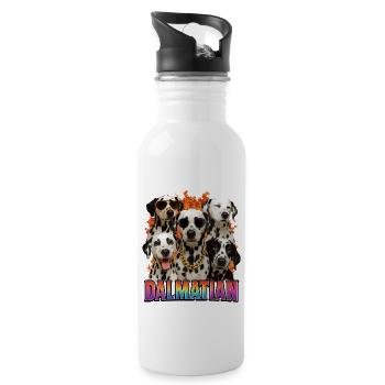 Dalmatiner - Trinkflasche mit integriertem Trinkhalm - Weiß - Rechts