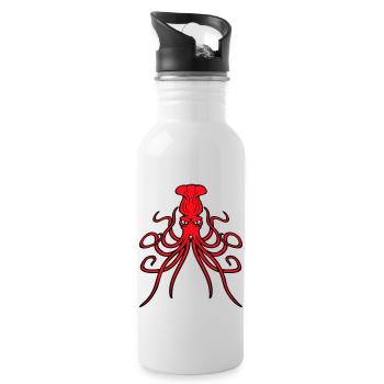 Octopus, octopus, octopus, cephalopod, evil eye - Water bottle with straw - white - Right