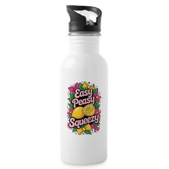 Easy Peasy Lemon Squeezy Shirt - Trinkflasche mit integriertem Trinkhalm - Weiß - Rechts