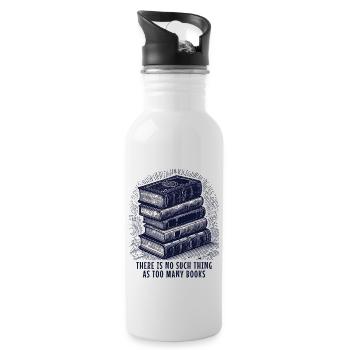 Buchclub motiv im retro buch - Trinkflasche mit integriertem Trinkhalm - Weiß - Rechts